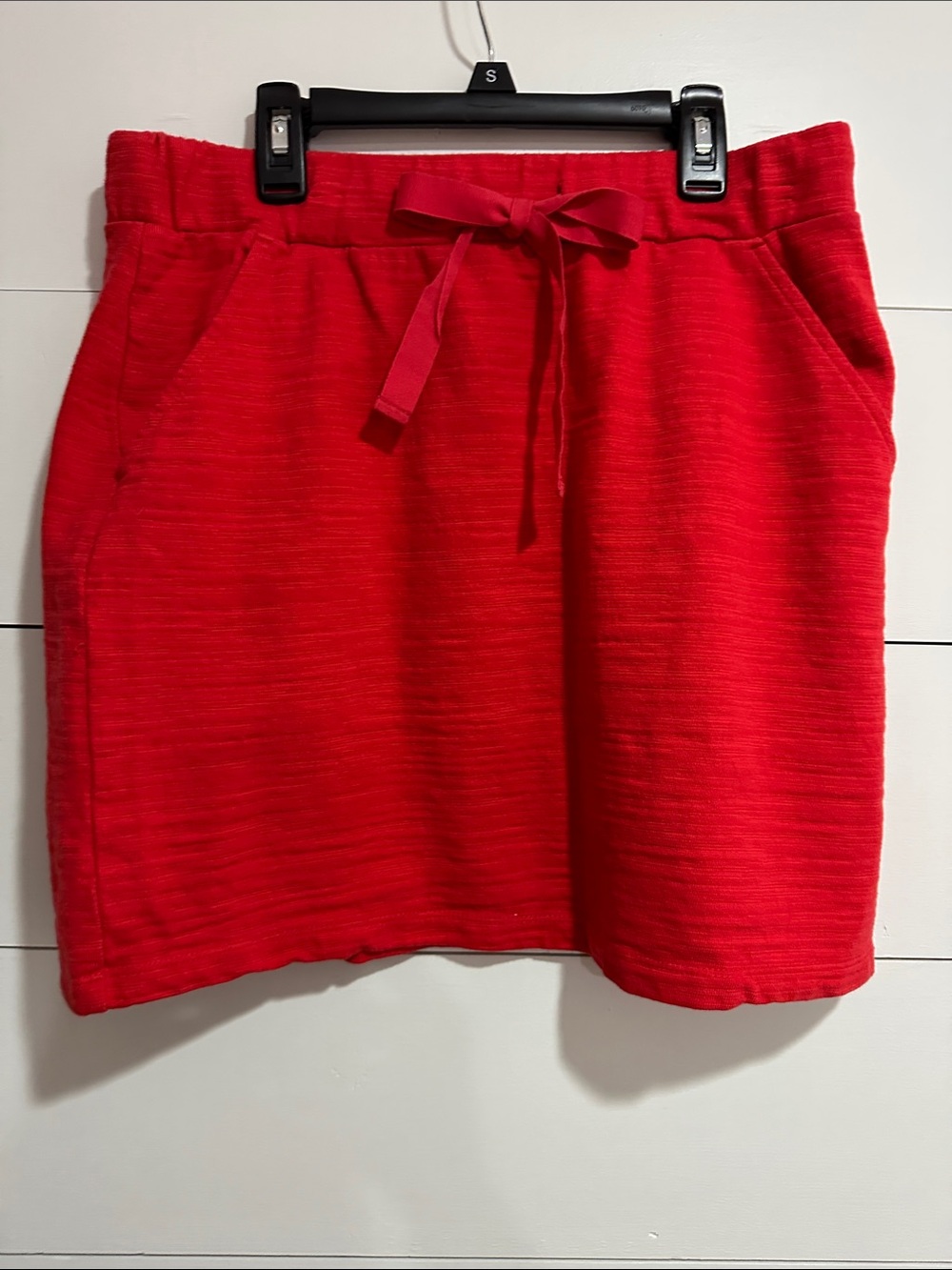 LOFT Red Knit Drawstring Skirt Size Medium